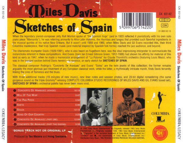 Miles Davis : Sketches Of Spain (CD, Album, RE, RM)