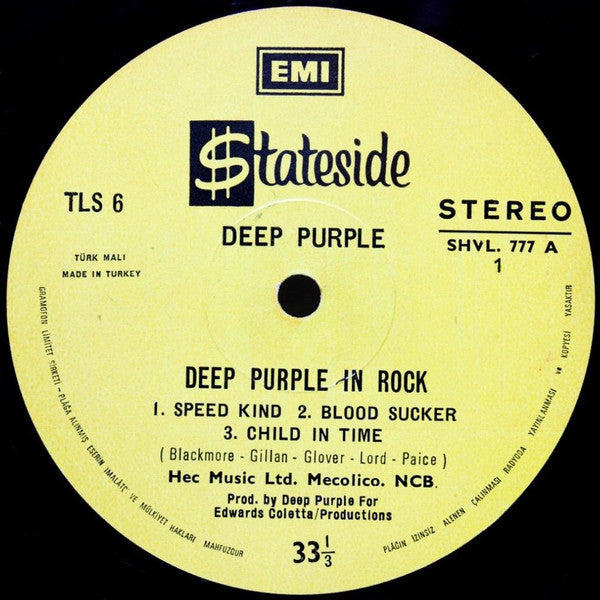 Deep Purple : In Rock (LP, Album, RE)