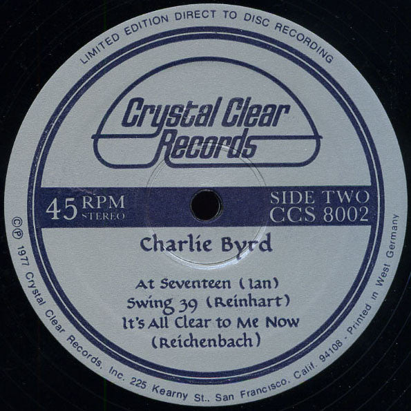 Charlie Byrd : Direct Disc Recording (12", Album, Ltd, Dir)