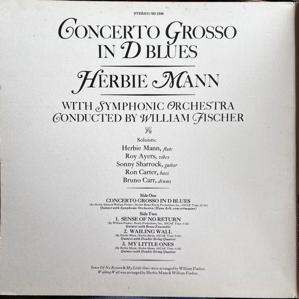 Herbie Mann : Concerto Grosso In D Blues (LP, Album)