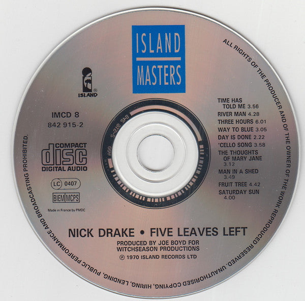 Nick Drake : Five Leaves Left (CD, Album, RE, RP)