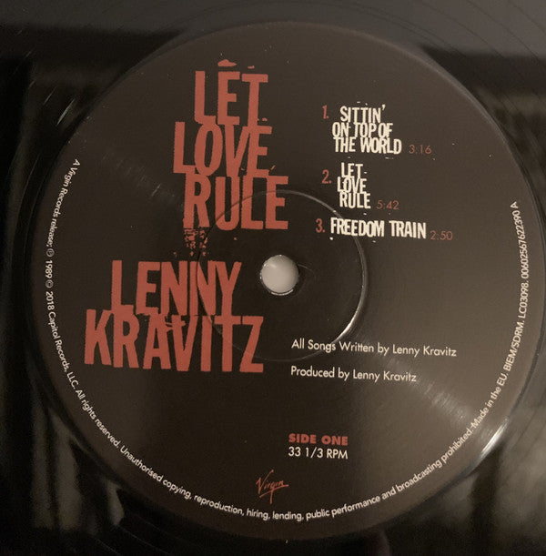 Lenny Kravitz : Let Love Rule (2xLP, Album, RE)