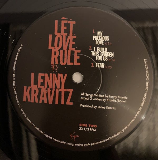Lenny Kravitz : Let Love Rule (2xLP, Album, RE)