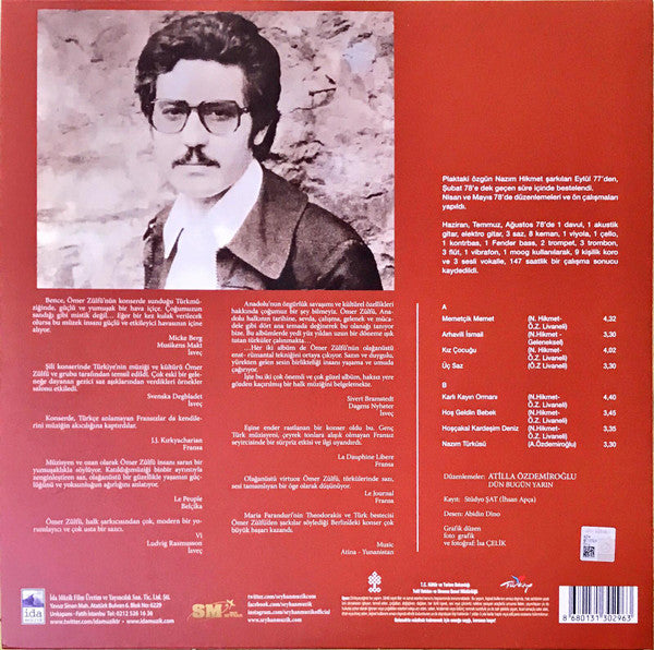 Zülfü Livaneli : Nazım Türküsü (LP, Album, RE, 180)