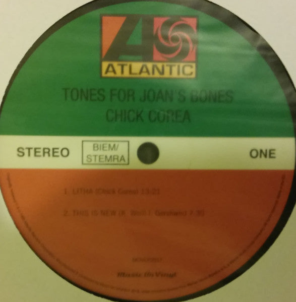 Chick Corea : Tones For Joan's Bones  (LP, Album, RE)