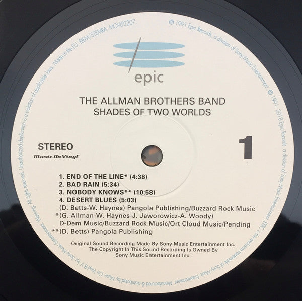 The Allman Brothers Band : Shades Of Two Worlds (LP, Album, RE, 180)