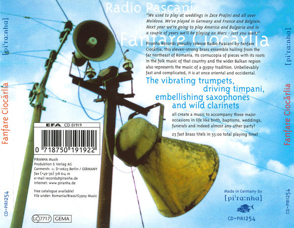 Fanfare Ciocărlia : Radio Pașcani (CD, Album)