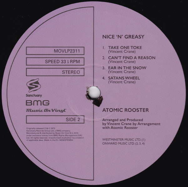 Atomic Rooster : Nice 'n' Greasy (LP, Album, RE)