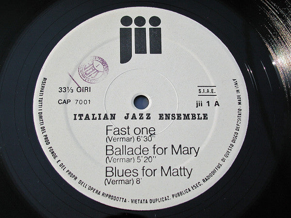 Italian Jazz Ensemble : Italian Jazz Ensemble (LP, Album)