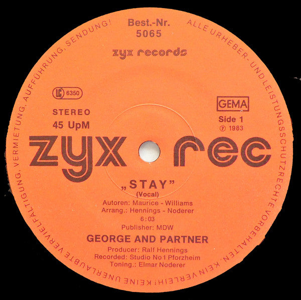 George And Partner : Stay (12")