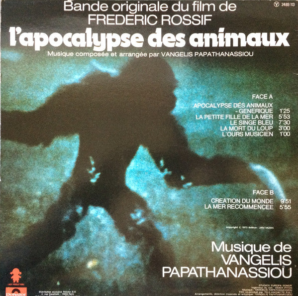 Evangelos Papathanassiou : L'Apocalypse Des Animaux (LP, Album, RE)