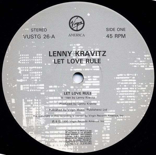 Lenny Kravitz : Let Love Rule / Cold Turkey (12", Gat)