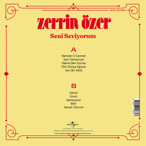 Zerrin Özer : Seni Seviyorum (LP, Album, RE, RM)