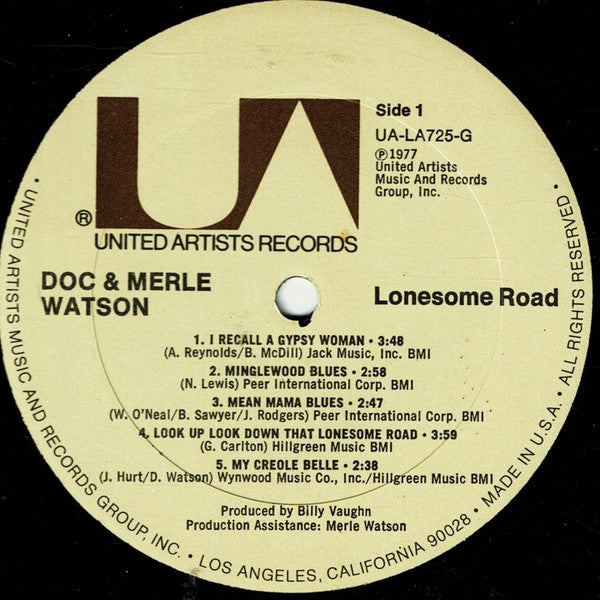 Doc & Merle Watson : Lonesome Road (LP, Album)