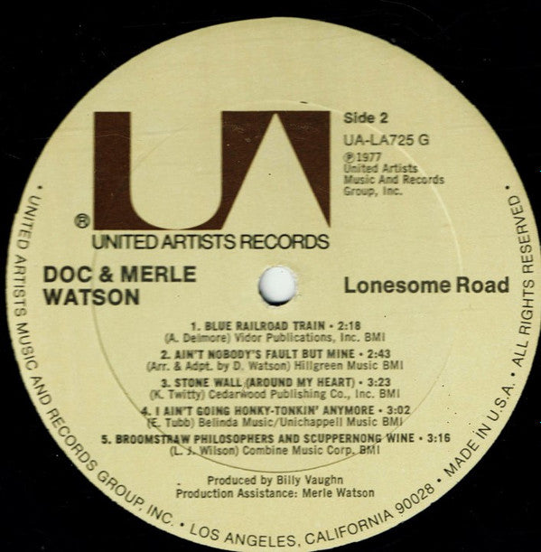 Doc & Merle Watson : Lonesome Road (LP, Album)