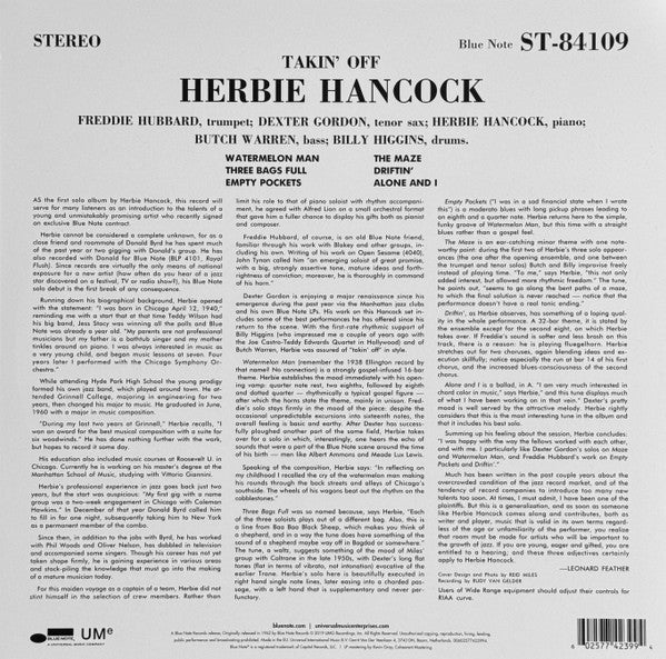 Herbie Hancock : Takin' Off (LP, Album, RE, 180)