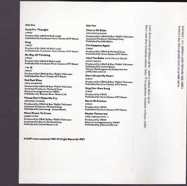 UB40 : The Best Of UB40 - Volume 1 (Cass, Comp, RE)