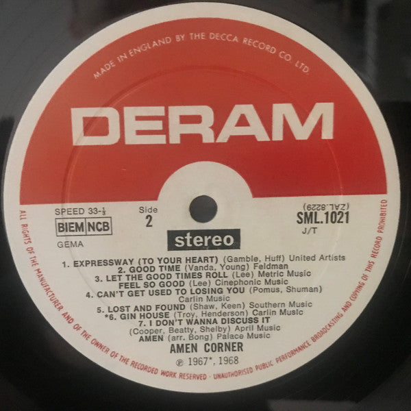Amen Corner : Round Amen Corner (LP, Album)