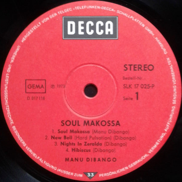 Manu Dibango : Soul Makossa (LP, Album)