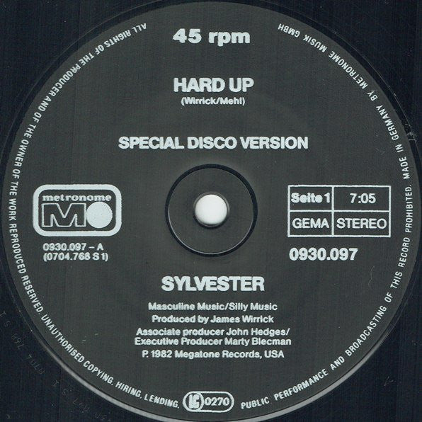 Sylvester : Hard Up (12", Maxi)