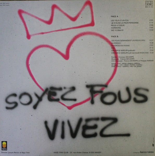 Ange (4) : Fou ! (LP, Album, Gat)
