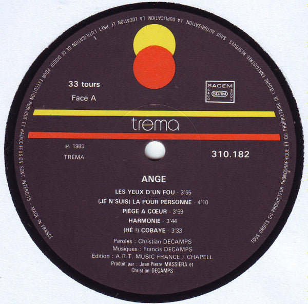 Ange (4) : Fou ! (LP, Album, Gat)