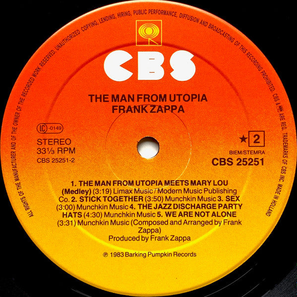 Zappa* : The Man From Utopia (LP, Album)