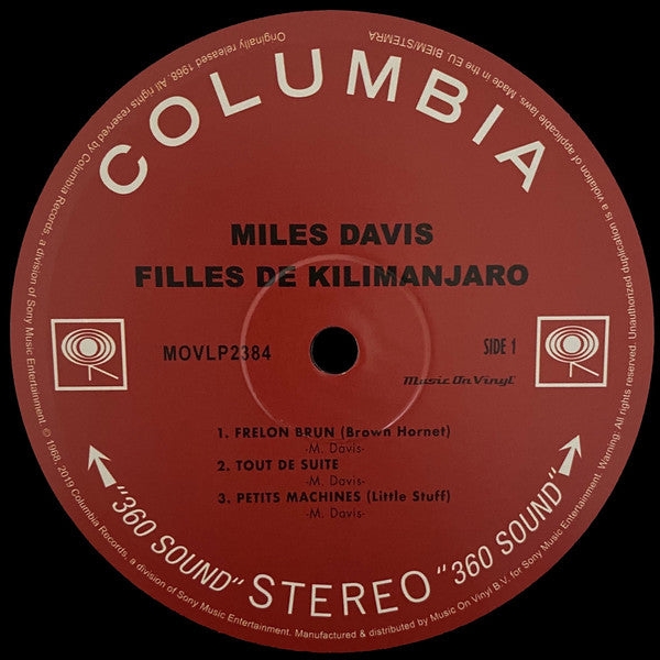 Miles Davis : Filles De Kilimanjaro (LP, Album, RE)