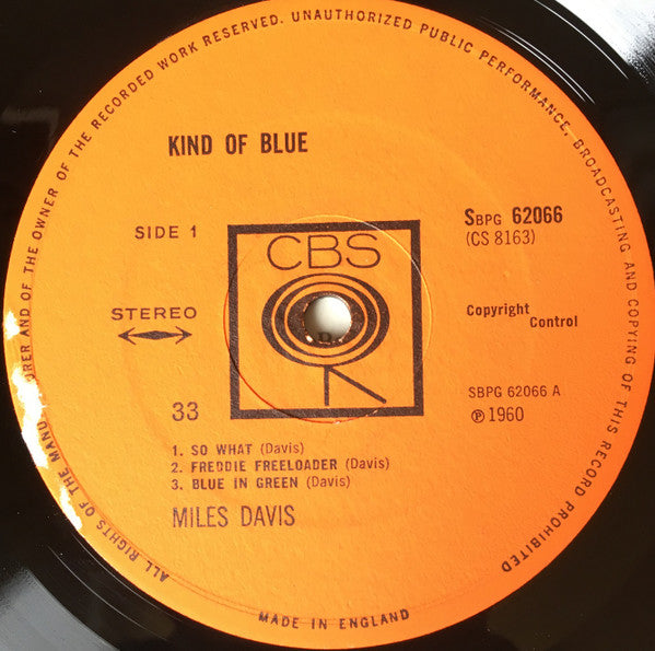 Miles Davis : Kind Of Blue (LP, Album, RE)