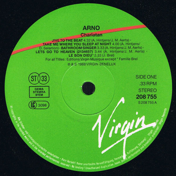 Arno (2) : Charlatan (LP, Album)