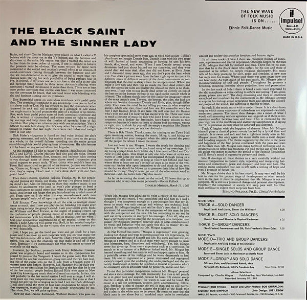 Charles Mingus : The Black Saint And The Sinner Lady (LP, Album, RE)