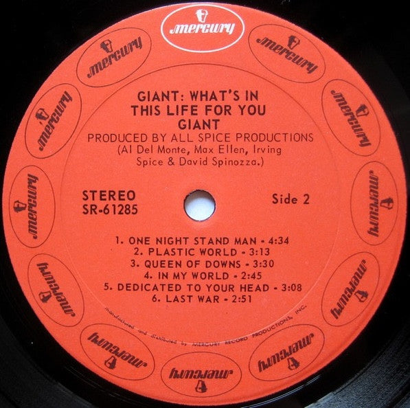Giant (2) : What's In This Life For You (LP, Album)