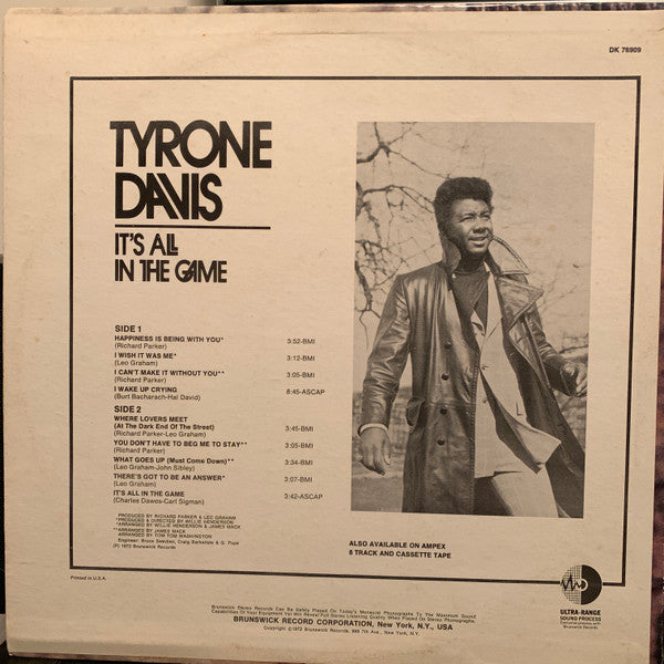 Tyrone Davis : It's All In The Game (LP, Album)