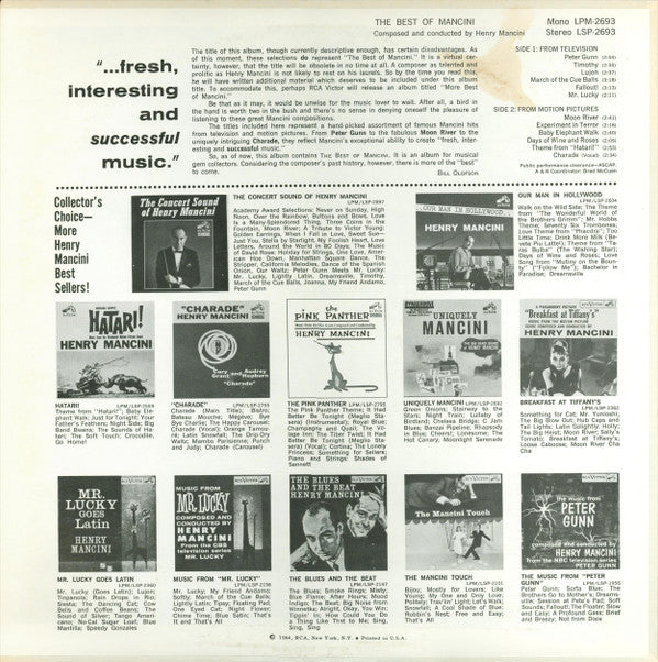 Henry Mancini : The Best Of Mancini (LP, Comp)