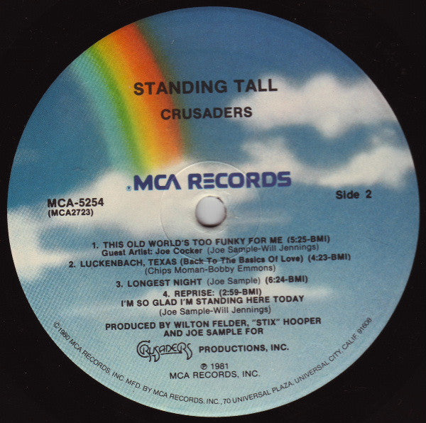 The Crusaders : Standing Tall (LP, Album, Pin)