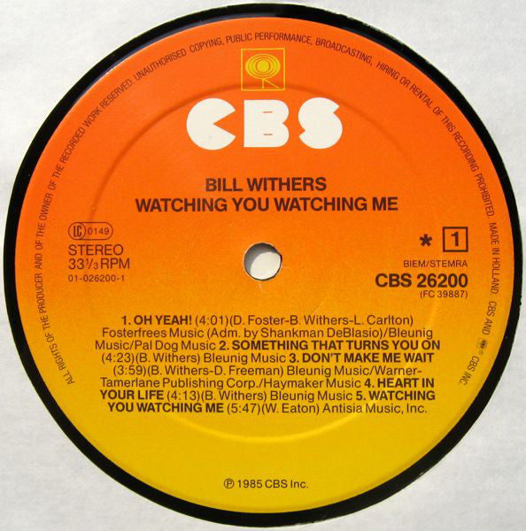 Bill Withers : Watching You Watching Me (LP, Album)