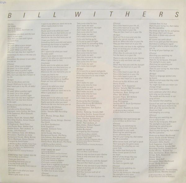 Bill Withers : Watching You Watching Me (LP, Album)