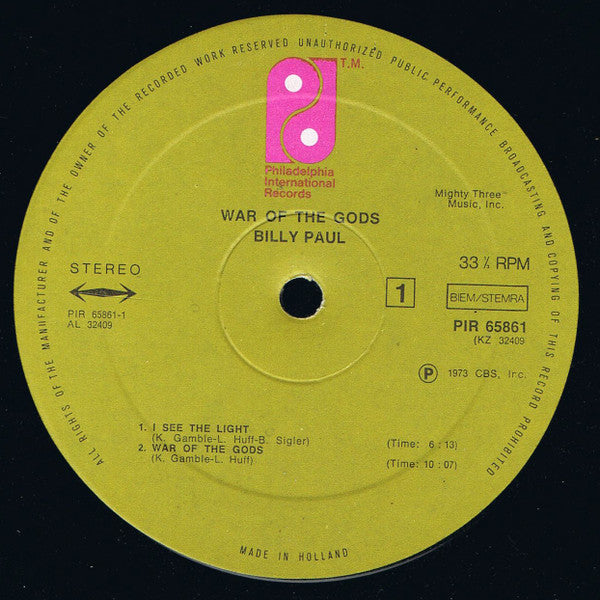 Billy Paul : War Of The Gods (LP, Album)
