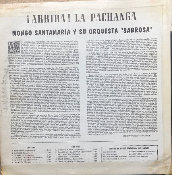 The Mongo Santamaria Orchestra : !Arriba¡ La Pachanga (LP, Album, RE)
