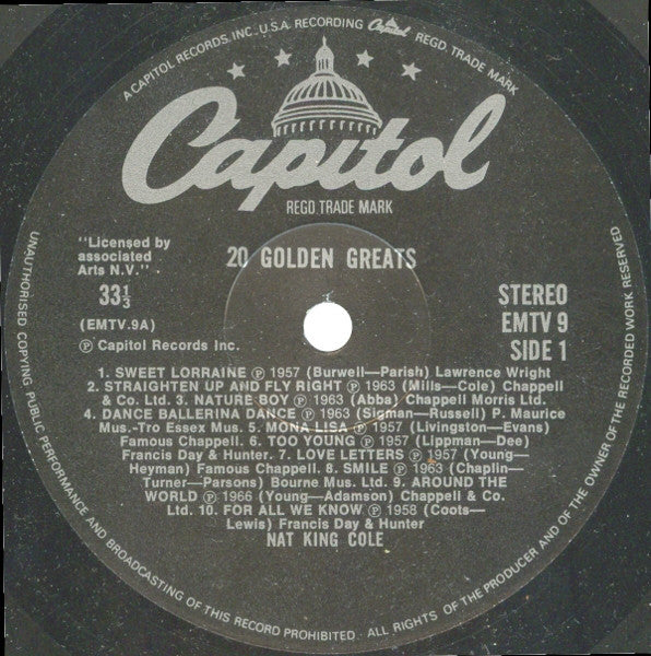 Nat King Cole : 20 Golden Greats (LP, Comp)