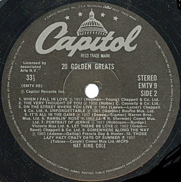 Nat King Cole : 20 Golden Greats (LP, Comp)