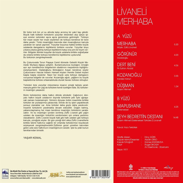 Zülfü Livaneli : Merhaba (LP, RE, Gat)