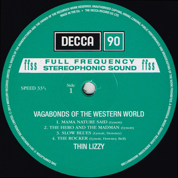 Thin Lizzy : Vagabonds Of The Western World (LP, Album, RE, 180)