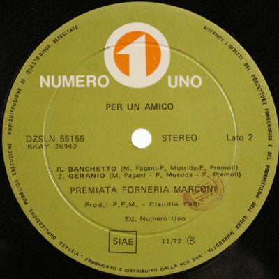 Premiata Forneria Marconi : Per Un Amico (LP, Album, Gat)