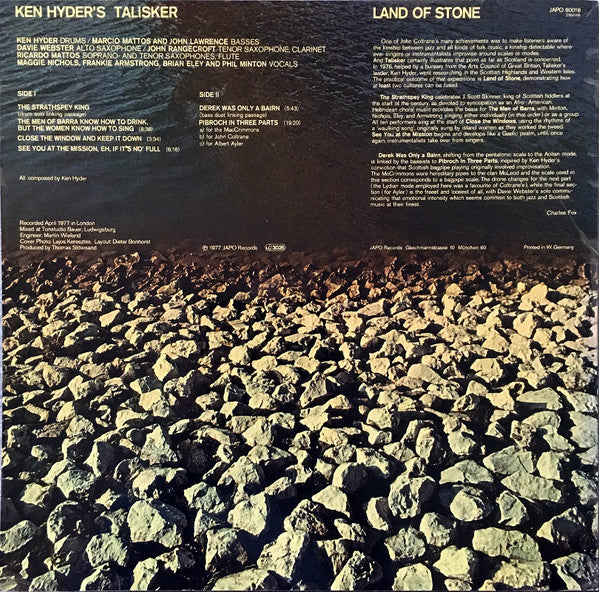 Ken Hyder's Talisker : Land Of Stone (LP, Album)