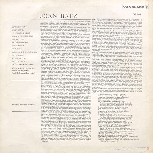Joan Baez : Joan Baez (LP, Album, RE)