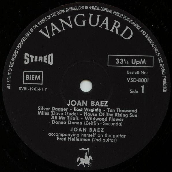 Joan Baez : Joan Baez (LP, Album, RE)