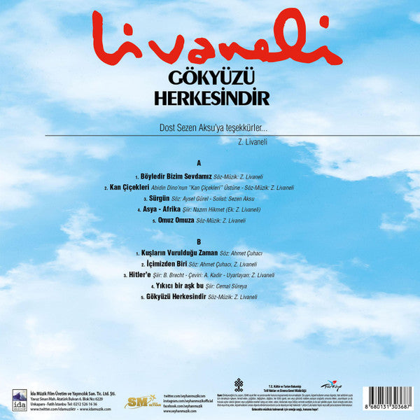 Zülfü Livaneli : Gökyüzü Herkesindir (LP, Album, RE)