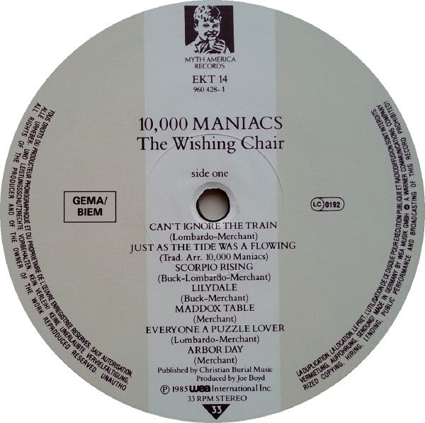 10,000 Maniacs : The Wishing Chair (LP, Album)