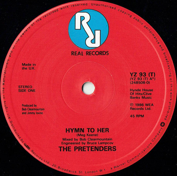 The Pretenders : Hymn To Her (12", Single, PRS)